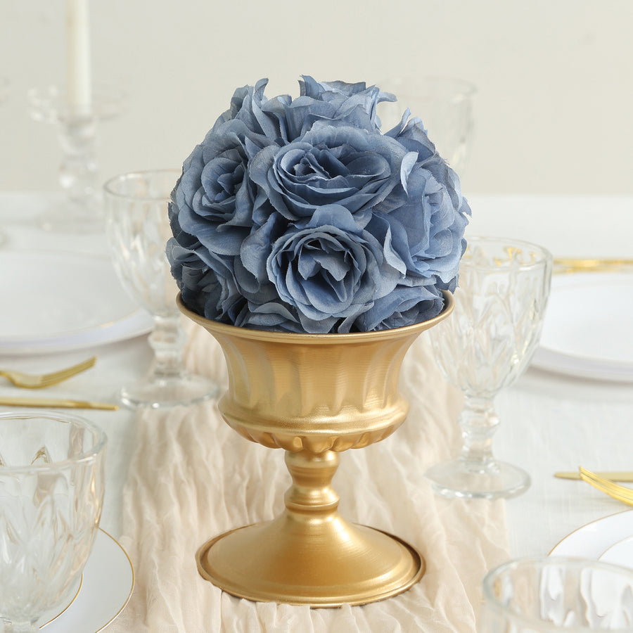 7" Dusty Blue Silk Rose Kissing Ball