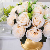 2 Pack Cream Silk Rose Flower Balls For Centerpieces, Artificial Kissing Balls