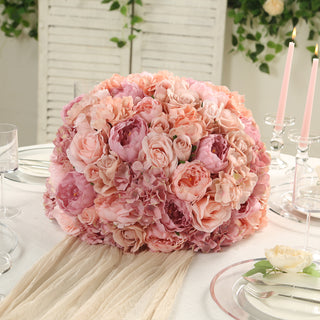 <span style="background-color:transparent;color:#000000;">Enchanting Blush Large Silk Rose Flower Balls 20"</span>