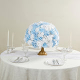 Pre-Arranged Silk Rose Wedding Centerpiece, Light Blue Artificial Rose Flower Balls