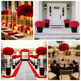 22-Inch Red Silk Flower Grand Centerpiece – Pre-Arranged Artificial Rose, Hydrangea