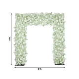 White floral archway backdrop, 8 ft x 8 ft, perfect for events and weddings.