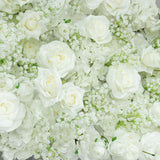 White floral arrangement featuring roses and hydrangeas. #whtbkgd