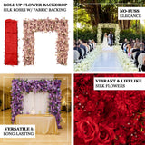 Flower backdrop featuring silk roses for elegant events and weddings.