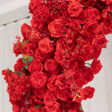 Red rose and flower arrangement on white background#whtbkgd