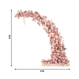 Pink floral arch decoration, 8 ft tall and 6 ft wide.