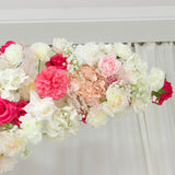 Artificial floral arrangement with roses and peonies in vibrant colors.