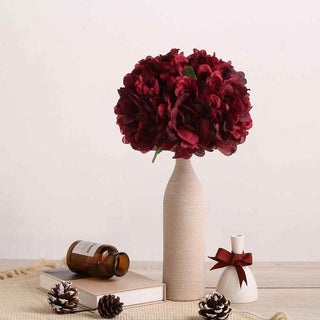 Burgundy Real Touch Artificial Silk Peonies Flower Bouquet