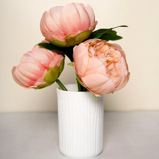 10 Pack | 3" Peach Artificial Silk DIY Craft Peony Flower Heads