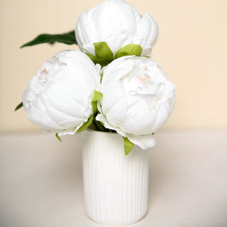 10 Pack | 3" White Artificial Silk DIY Craft Peony Flower Heads