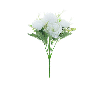 Create Lasting Memories with White Artificial Silk Peony Flower Bush Arrangement