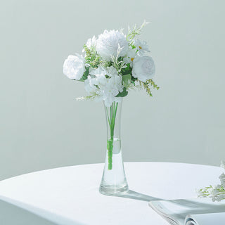 White Artificial Silk Peony Flower Bush Arrangement - Add Elegance to Your Event Décor