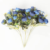 4 Pack 12inch Artificial Navy Blue Ranunculus Silk Flower Bridal Bouquets, Faux Buttercup Floral