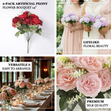 2-Pack Silk Peony Bouquet 14\" Lavender Lilac – Lifelike Artificial Flower Arrangement for Vase