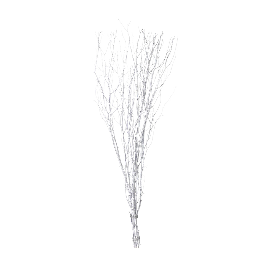 6 Pack Metallic Silver Extra Long Willow Tree Branches#whtbkgd