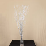6 Pack Metallic Silver Extra Long Willow Tree Branches