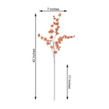 2 Branches Terracotta (Rust) Artificial Silk Carnation Flower Stems 42inch Tall