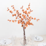 2 Branches 42inch Tall Terracotta (Rust) Artificial Silk Carnation Flower Stems
