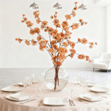 2 Branches 42inch Tall Terracotta (Rust) Artificial Silk Carnation Flower Stems