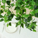 46" Green Artificial Eucalyptus Leaf Vines Ceiling Canopy, Round Draping Ivy Leaves