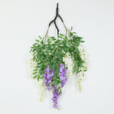 55inch Cream Purple Artificial Silk Wisteria Vine Round Hanging Canopy, Draping Garland Flower