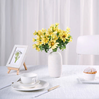 Brighten Up Your Space with Vibrant Yellow Artificial Silk Daisy Flower Bouquet Branches