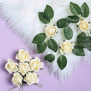 Create a Blossoming Atmosphere with Cream Artificial Foam Roses