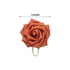24 Roses | 2inch Terracotta Artificial Foam Flowers With Stem Wire and Leaves