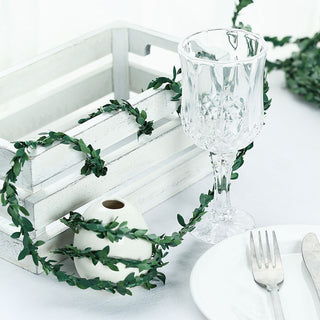 18ft Mini Green Artificial Leaf Garland: Add a Touch of Freshness to Your Décor