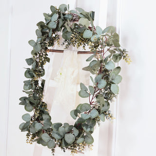 Real Touch Green Artificial Eucalyptus/Boxwood Leaf Garland Vine - Bring Nature's Beauty to Your Space