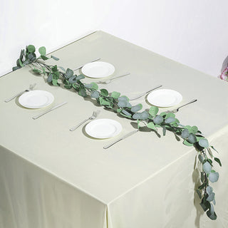 Add a Touch of Freshness with the Frosted Green Artificial Silk Eucalyptus Leaf Garland Vine