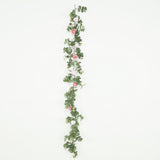 6ft Artificial Eucalyptus Garland with Blush/Dusty Rose Silk Roses