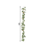 6ft Artificial Eucalyptus Garland with Cream/Gold Silk Roses