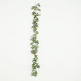 6ft Artificial Eucalyptus Garland with Cream/Gold Silk Roses