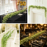 6.5ft Green Artificial Wandering Peperomia Tetragona Leaf Vine, Faux Table Hanging Garland