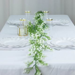 Elevate Your Décor with 6ft White Real Touch Faux Baby Breath Hanging Flower Vines