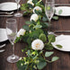  Artificial Eucalyptus Leaf Hanging Vines With 7 White Rose Flower Heads, Floral Greenery Table