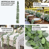 12 Pack Artificial Eucalyptus Garland Silk Leaf Vines