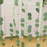 12 Pack Artificial Eucalyptus Leaves Garland, 6.5ft Silk Hanging Vines for Wedding