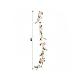 6ft Blush Silk Rose Peony Flower Garland, Mixed Floral Greenery Garland