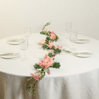 <span style="background-color:transparent;color:#1d1f25;">Lifelike Blush Artificial Rose Peony Garland</span>