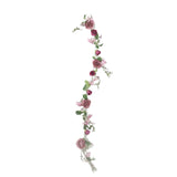 6ft Dusty Rose Silk Rose Peony Flower Garland, Mixed Floral Greenery Garland#whtbkgd