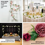 Silk rose and peony vine garland, lifelike reusable floral wedding decor, 6ft