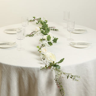 <span style="background-color:transparent;color:#1d1f25;">Lifelike White Artificial Rose Peony Garland</span>