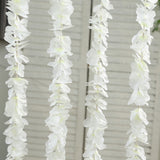 10 Pack White Artificial Wisteria Vines Flower Garlands, Hanging Silk Flowers Wedding