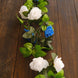 2 Pack 7ft White Royal Blue Artificial Silk Flower Garland Rose Vines 26 Flower Heads