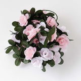2 Pack 8ft Blush Dusty Rose Artificial Silk Flower Garland Rose Vines
