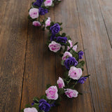 2 Pack 8ft Lavender Lilac Purple Artificial Silk Flower Garland Rose Vines