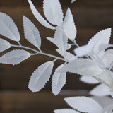 2 Bushes | 42inch Tall White Artificial Silk Beech Leaf Branches, Plant Stem Vase Fillers#whtbkgd