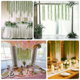 10 Pack Artificial Hanging Vines Weeping Willow Leaves with Stems, Fake Ivy Greenery Garland for Backdrop Wall Decor - 3.5ft